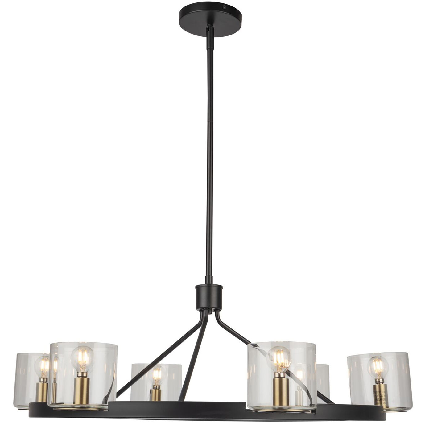 Salinas LED 29 inch Black and Brass Chandelier Ceiling Light