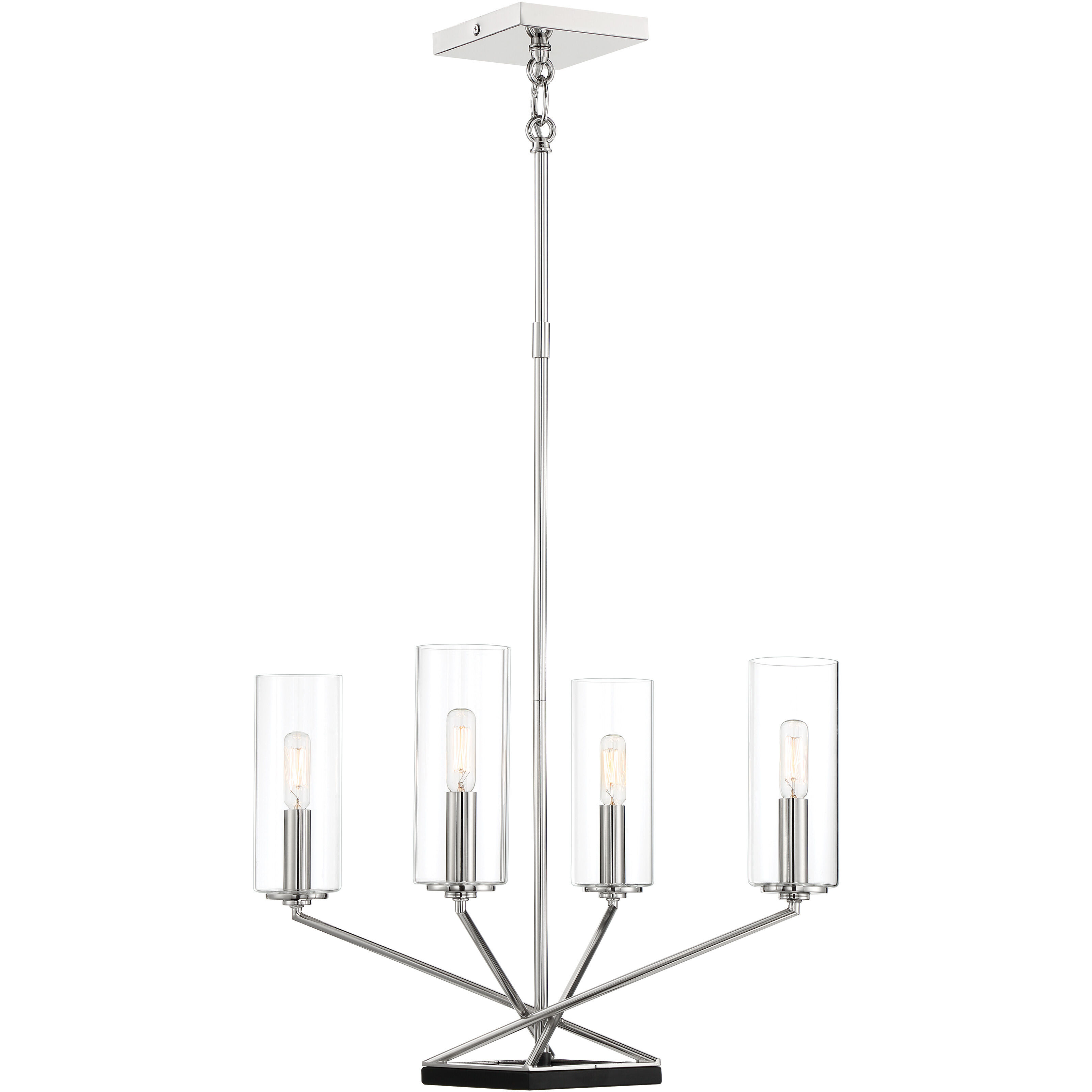 Highland Crossing 4 Light 18 inch Coal/Polished Nickel Chandelier Ceiling Light