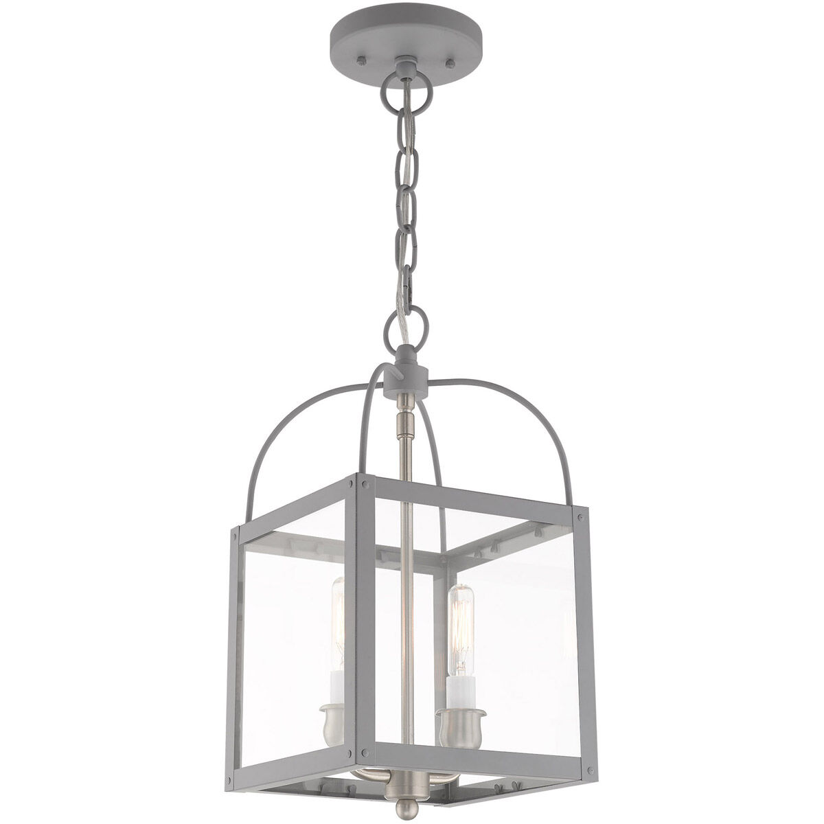 Milford 2 Light 8 inch Nordic Gray Convertible Mini Pendant/Ceiling Mount Ceiling Light