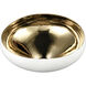 Greer 12 X 6.5 inch Bowl in White and Gold Glazed
