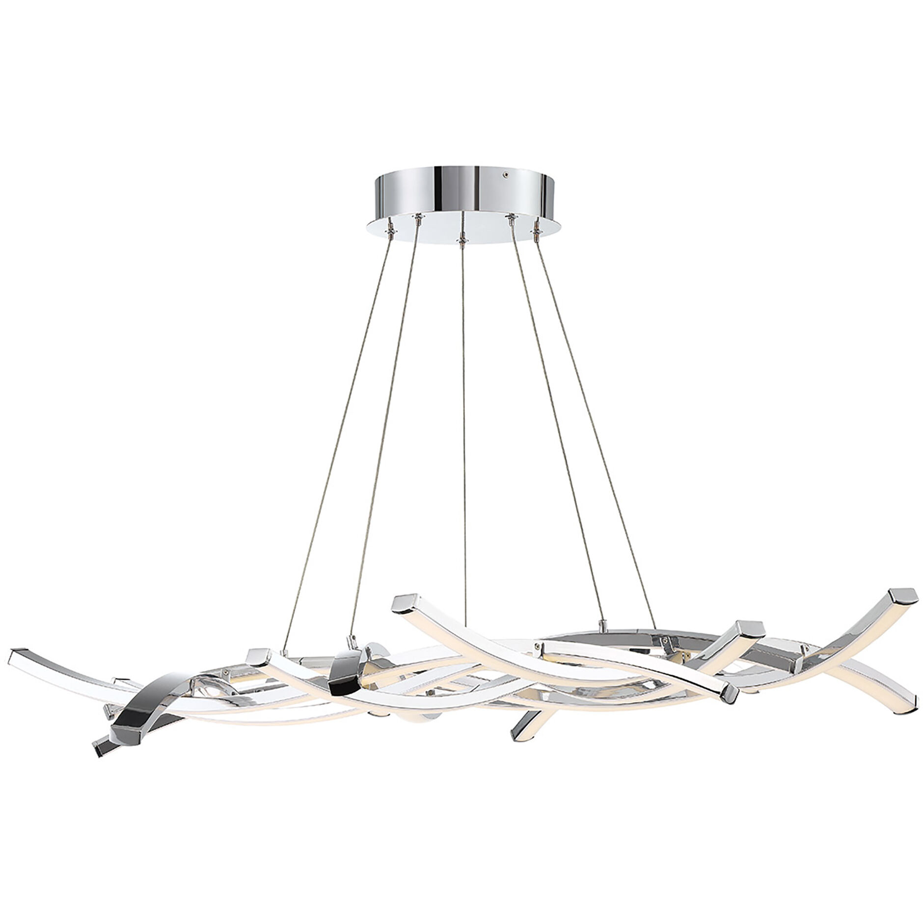 Divergence LED 43.75 inch Chrome Chandelier Ceiling Light, dweLED