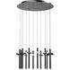 Seesaw 36 Light 37 inch Satin Dark Gray Multi Pendant Ceiling Light