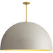 Pascal 1 Light 36 inch Egg Shell/Antique Brass Pendant Ceiling Light