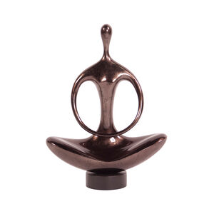 Yoga Pewter Lacquer Statue