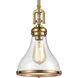 Rutherford 1 Light 9 inch Satin Brass Mini Pendant Ceiling Light