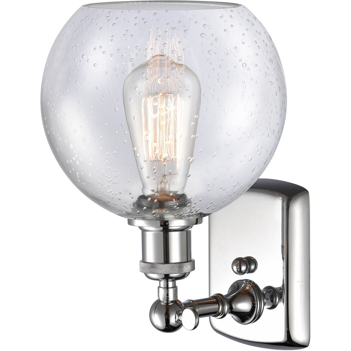 Ballston Athens 1 Light 8 inch Polished Chrome Sconce Wall Light in Seedy Glass, Ballston