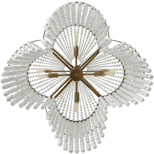 Annabelle 4 Light 43 inch Antique White / Gilded Gold Chandelier Ceiling Light