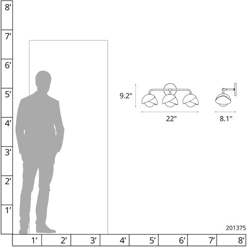 Brooklyn 3 Light 22 inch Oil Rubbed Bronze and Vintage Platinum Bath Sconce Wall Light in Oil Rubbed Bronze/Vintage Platinum