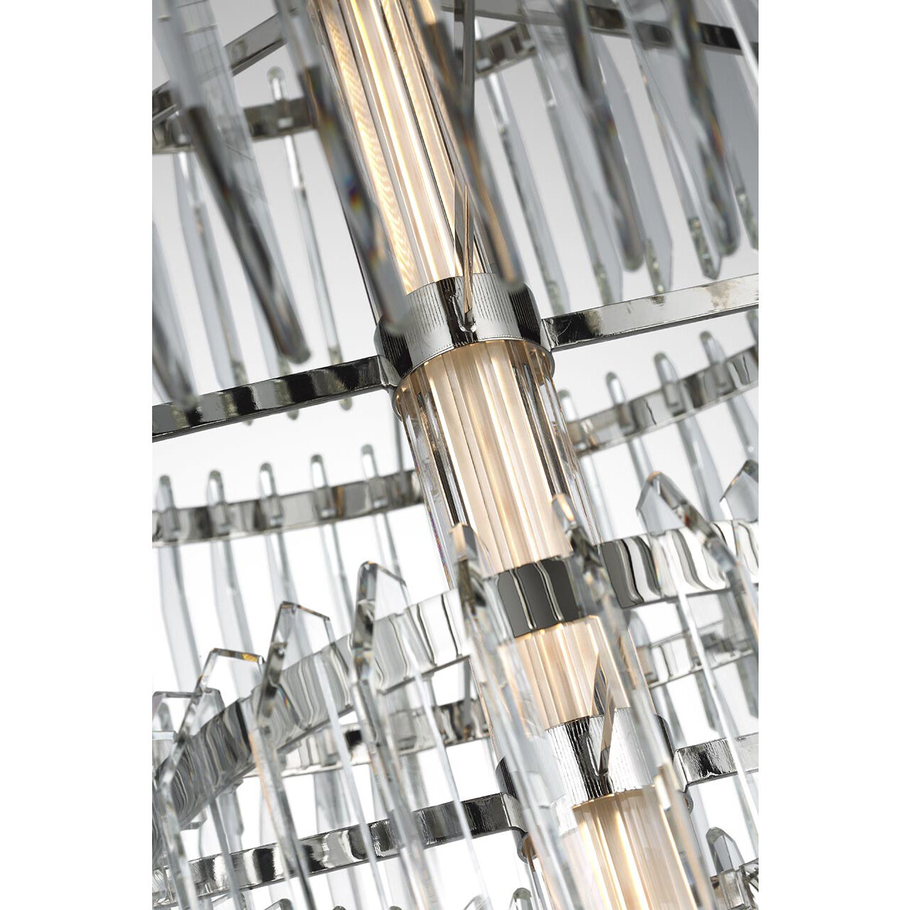 Waterford Killarney LED 32 inch Polished Nickel Layered Chandelier Ceiling Light