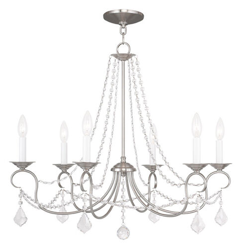 Pennington 6 Light 28 inch Brushed Nickel Chandelier Ceiling Light