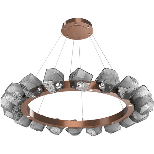 Gem LED Burnished Bronze Chandelier Ceiling Light, Radial Ring
