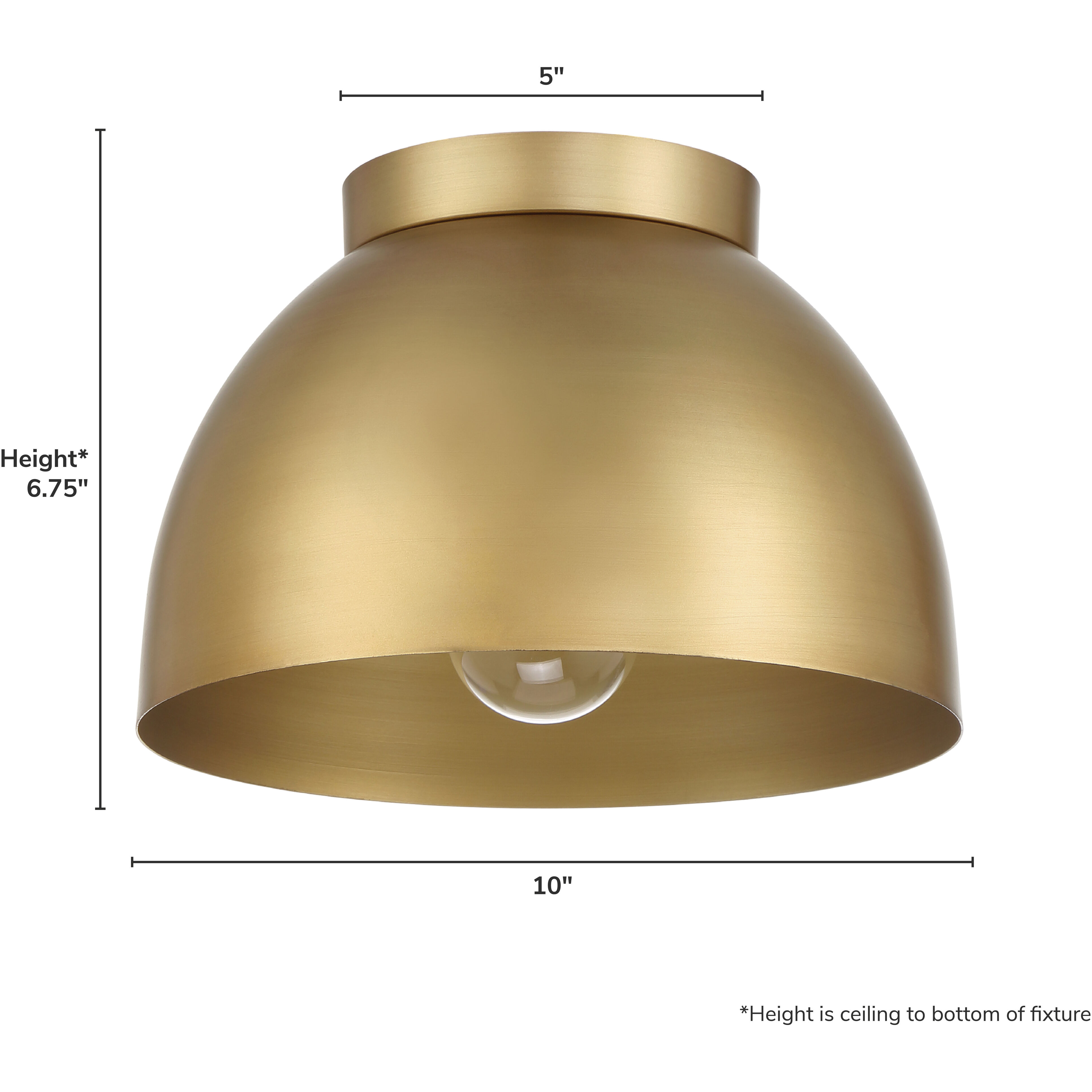 Erling 1 Light 10 inch Luxe Gold Flush Mount Ceiling Light, Medium