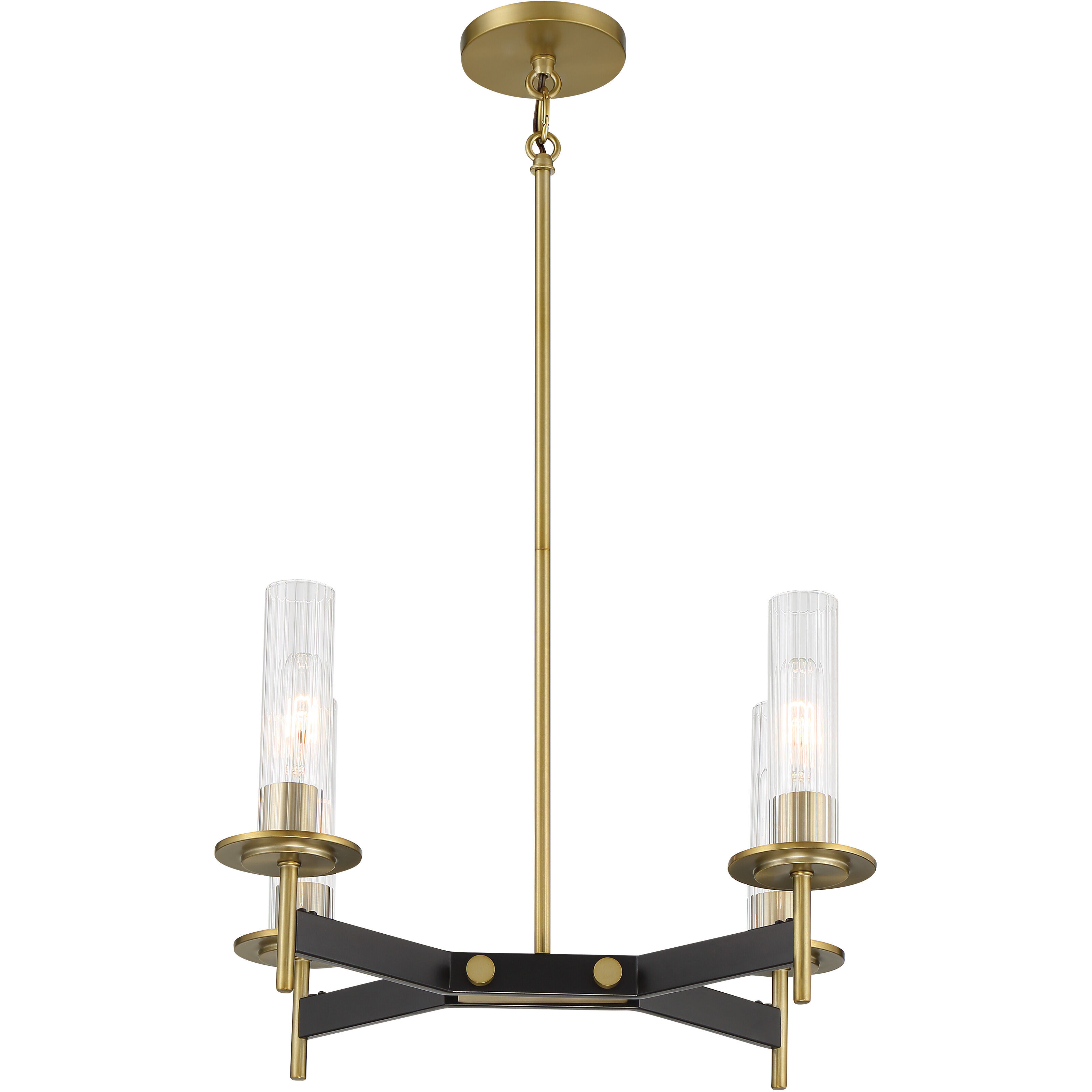 Baldwin Park 4 Light 18 inch Coal/Soft Brass Chandelier Ceiling Light
