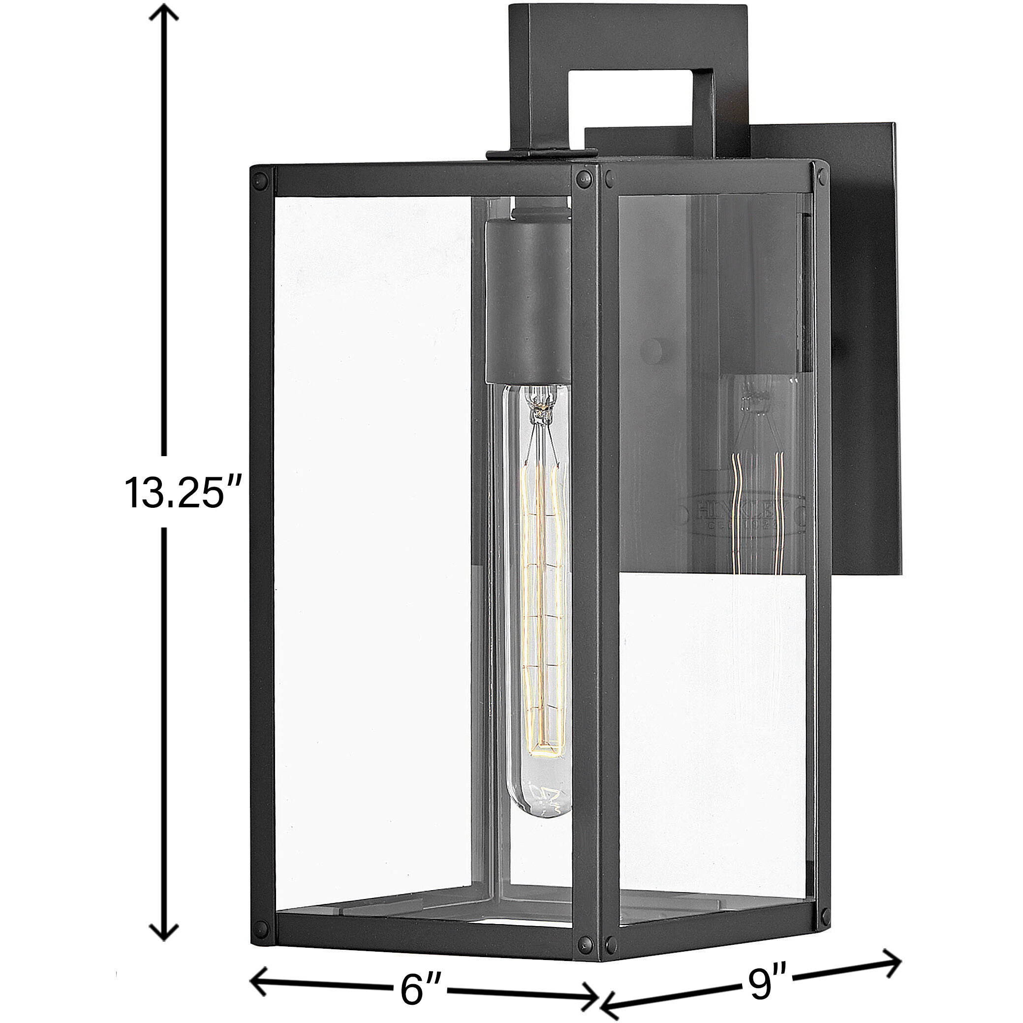 Max LED 13 inch Black Outdoor Wall Mount Lantern, Small
