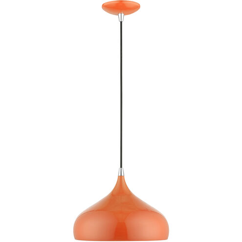 Amador 1 Light 12 inch Shiny Orange with Polished Chrome Accents Pendant Ceiling Light