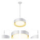 Echo LED 13 inch White and Gold Single Pendant Ceiling Light in White/Gold