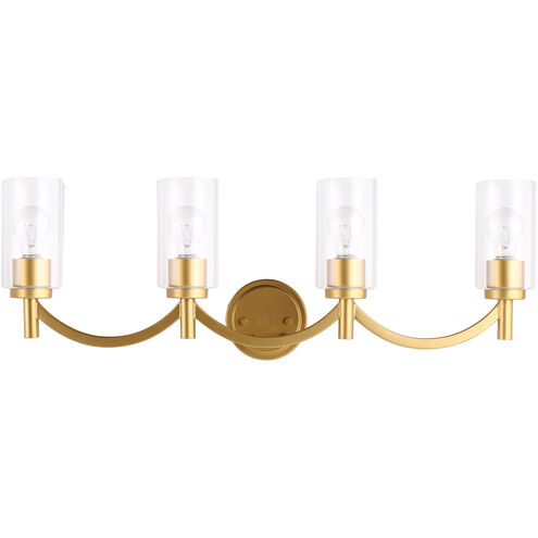 Devora 4 Light 31 inch Antique Gold Bath Vanity Wall Light