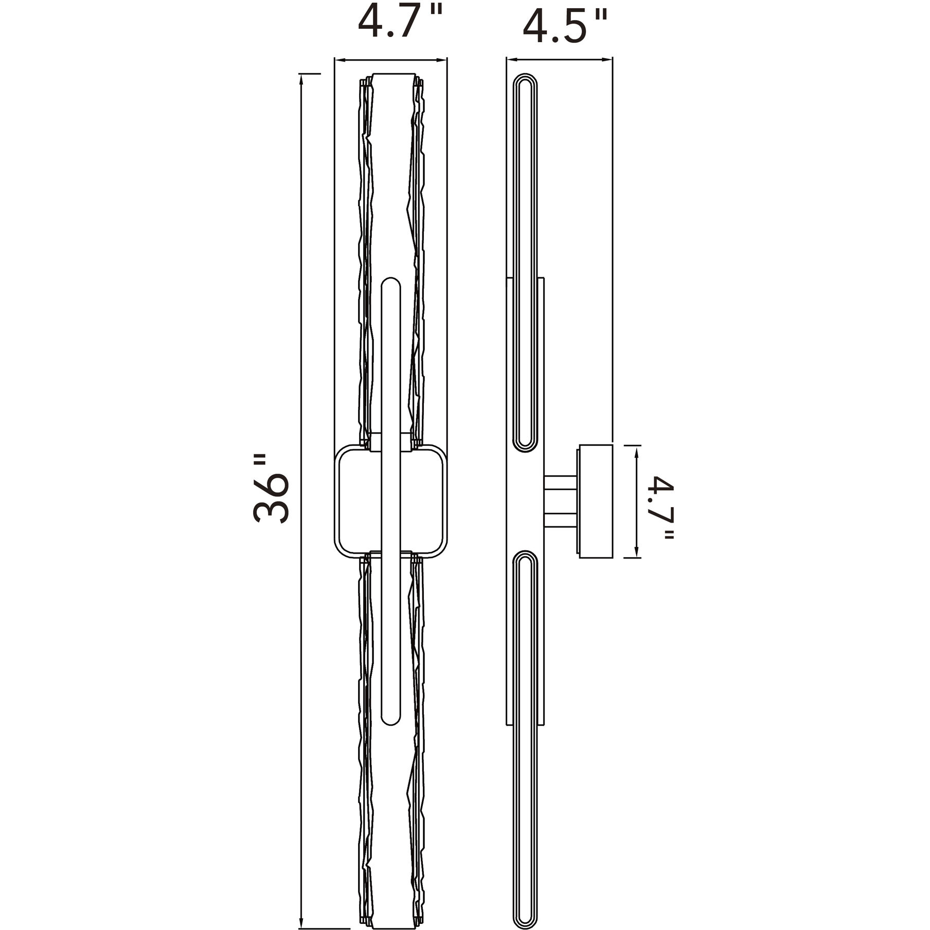 Curva LED 36 inch Sand Black Indoor-Outdoor Wall Light