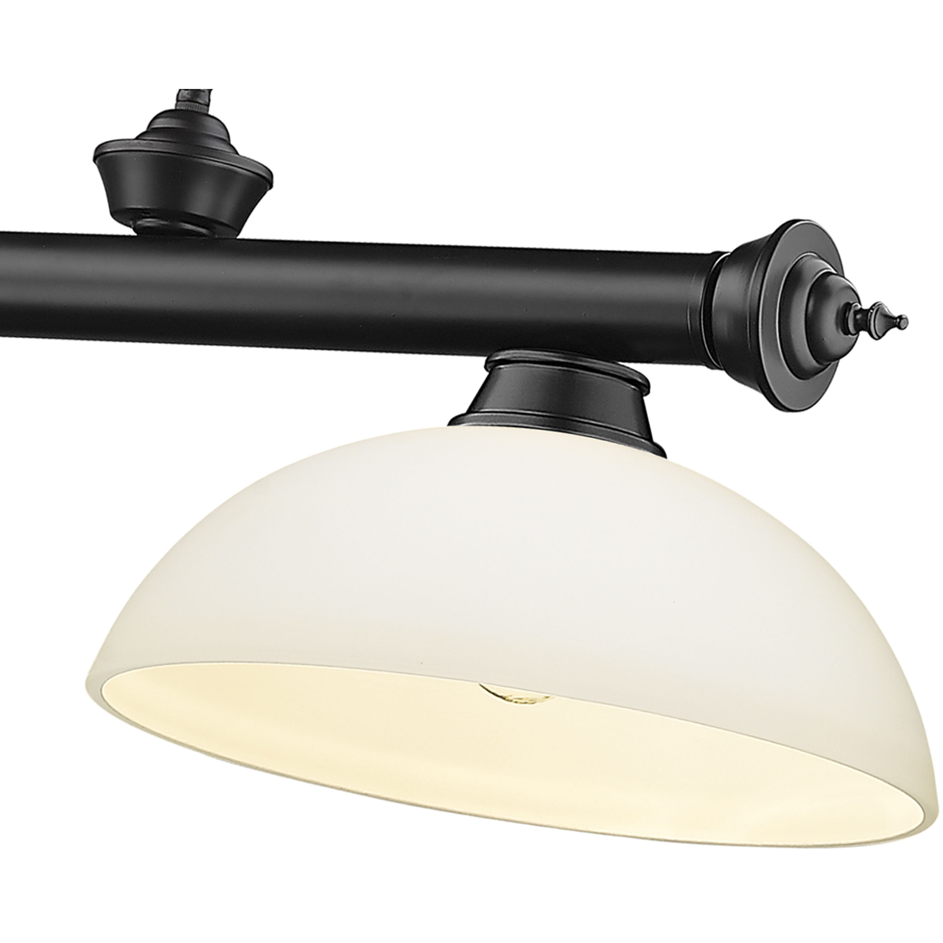 Cordon 3 Light 57.25 inch Matte Black Billiard Ceiling Light in Matte Opal Glass