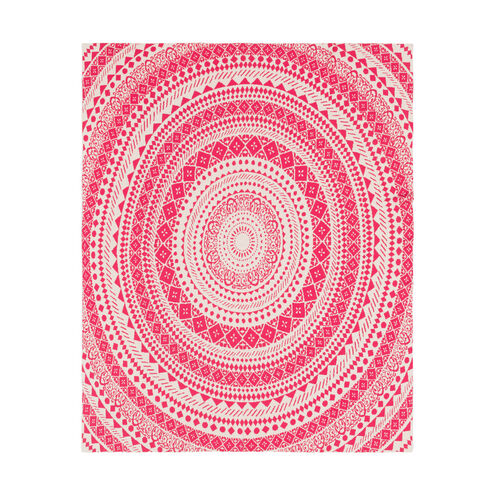 Ekena 60 X 50 inch Bright Pink/Cream Throws, Rectangle