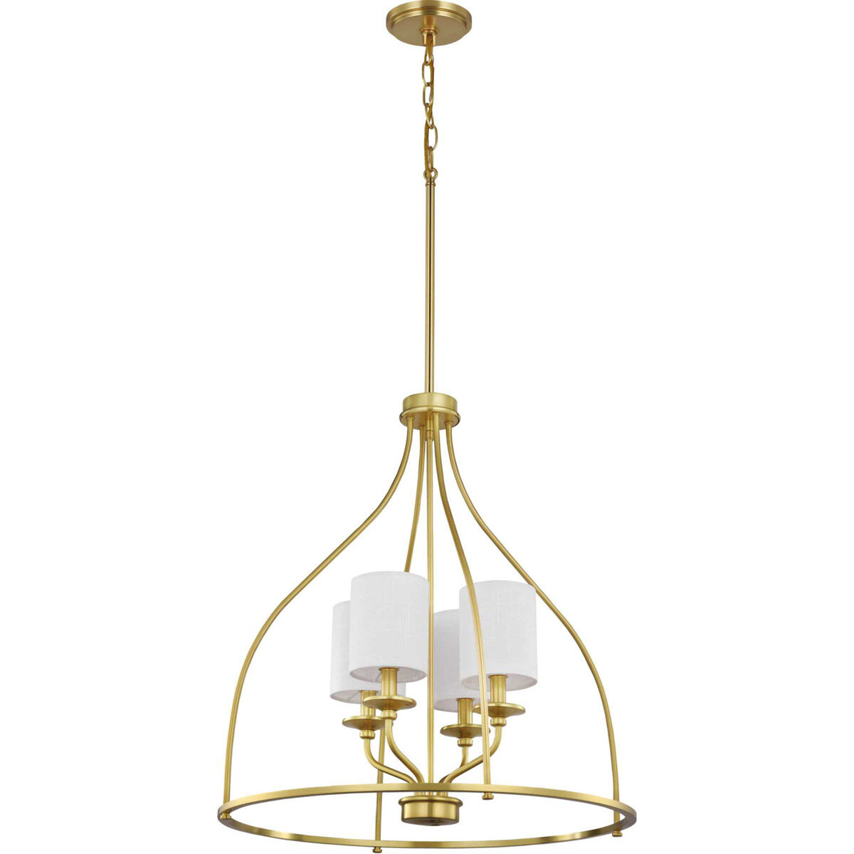 Bonita 4 Light 23 inch Satin Brass Foyer Chandelier Ceiling Light, Design Series