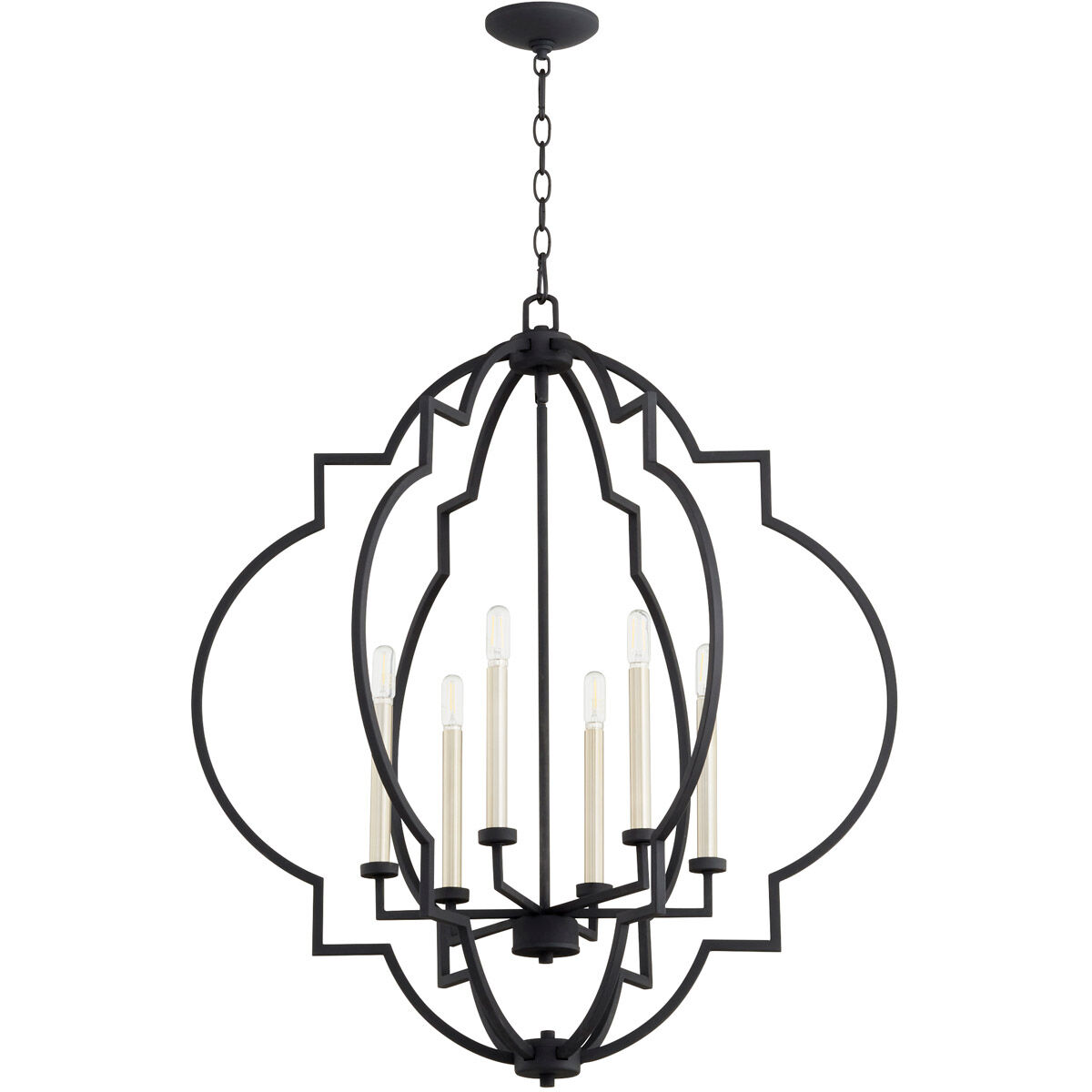 Dublin 6 Light 30 inch Noir Pendant Ceiling Light
