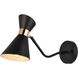 Halycon 1 Light 16.6 inch Black and Golden Bath Sconce Wall Light