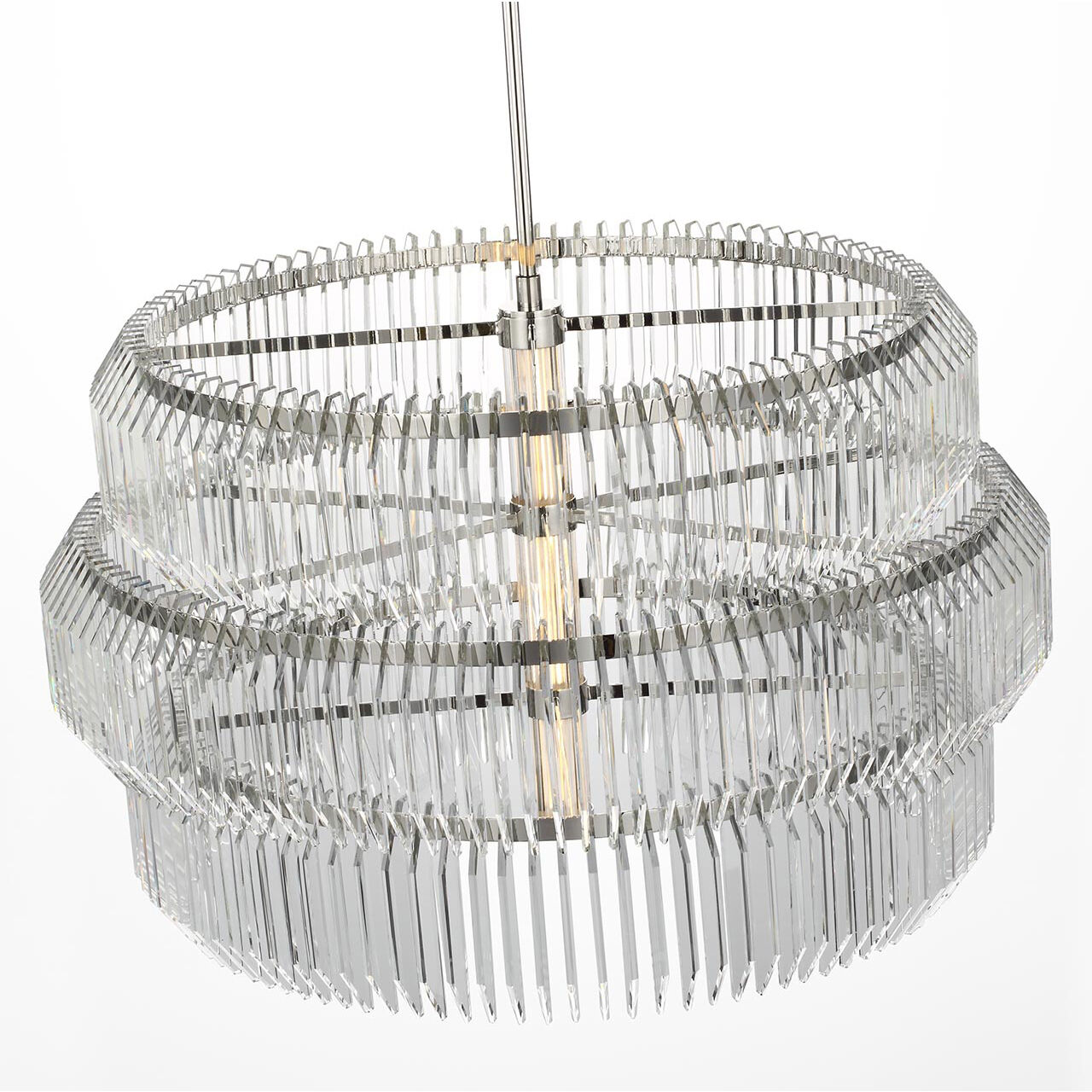 Waterford Killarney LED 32 inch Polished Nickel Layered Drum Chandelier Ceiling Light