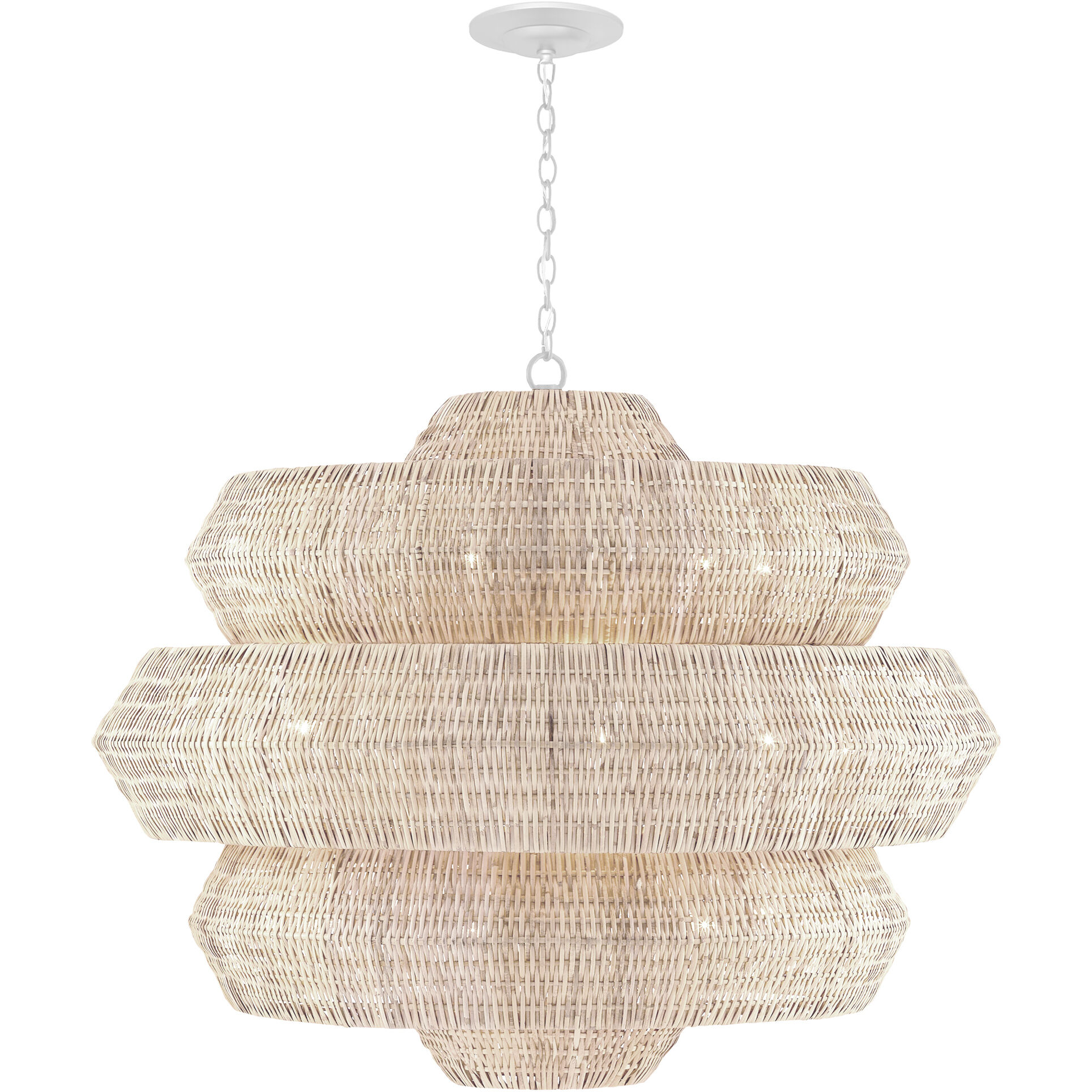 Antibes 18 Light 48 inch Bleached Natural/Snow White Chandelier Ceiling Light, Grande