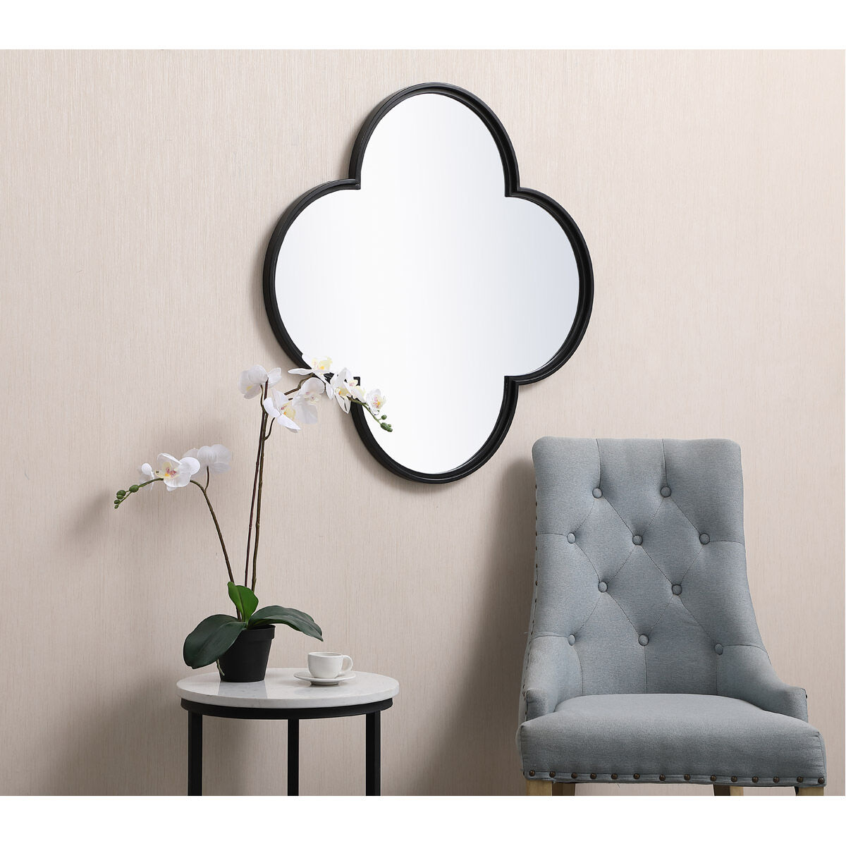 Motif 32 X 32 inch Black Wall Mirror