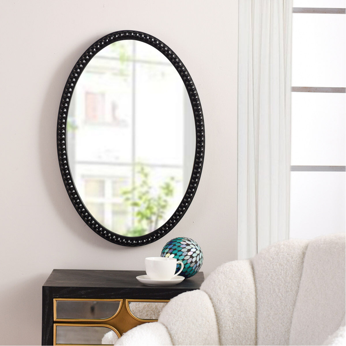 Speculum 25 X 17 inch Black and Clear Mirror 