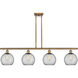 Ballston Farmhouse Chicken Wire 4 Light 48 inch Brushed Brass Island Light Ceiling Light, Ballston