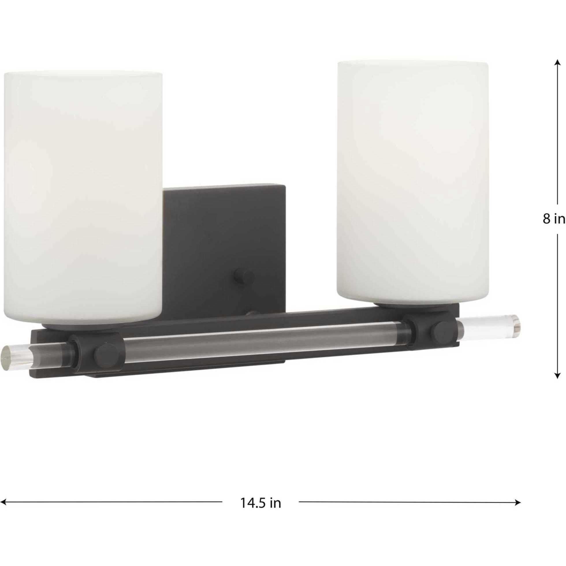 Lisbon 2 Light 18 inch Matte Black Bath Vanity Wall Light, Design Series