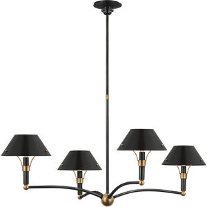 Thomas O'Brien Turlington LED 40 inch Bronze and Hand-Rubbed Antique Brass Chandelier Ceiling Light, Large