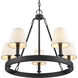 Rydell 5 Light 24.5 inch Matte Black with Off White Chandelier Ceiling Light