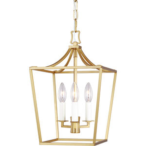 C&M by Chapman & Myers Southold 3 Light 10 inch Burnished Brass Indoor Lantern Ceiling Light