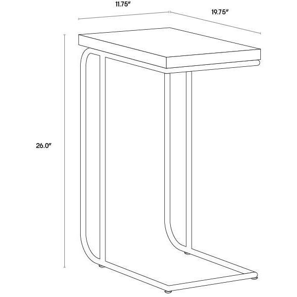 Lucius 26 X 19.75 inch Grey / Antique Brass End Table