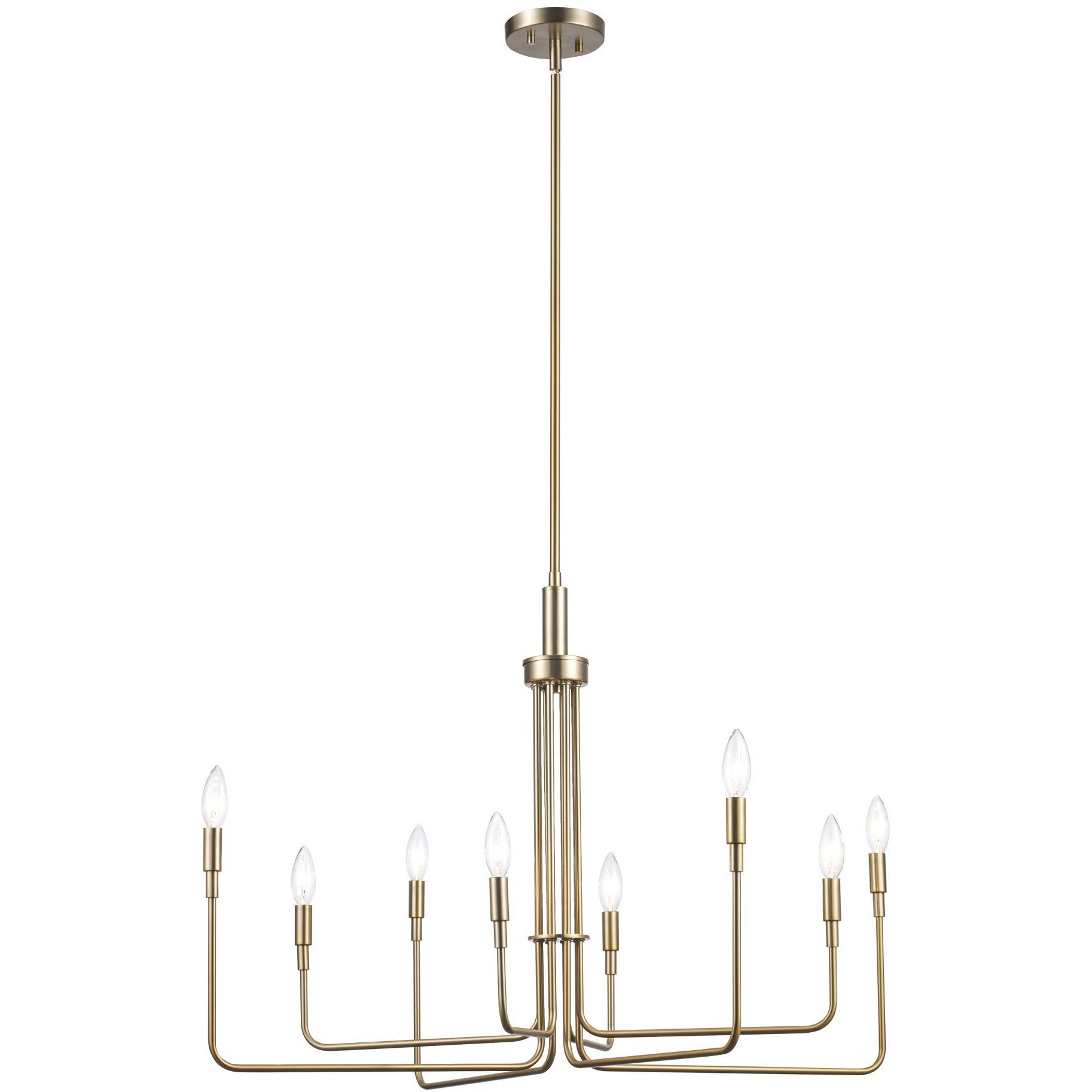 Charlotte 8 Light 36 inch Antique Gold Chandelier Ceiling Light