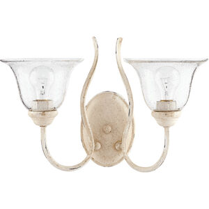 Spencer 2 Light 17.25 inch Persian White Wall Mount Wall Light, Clear Seeded