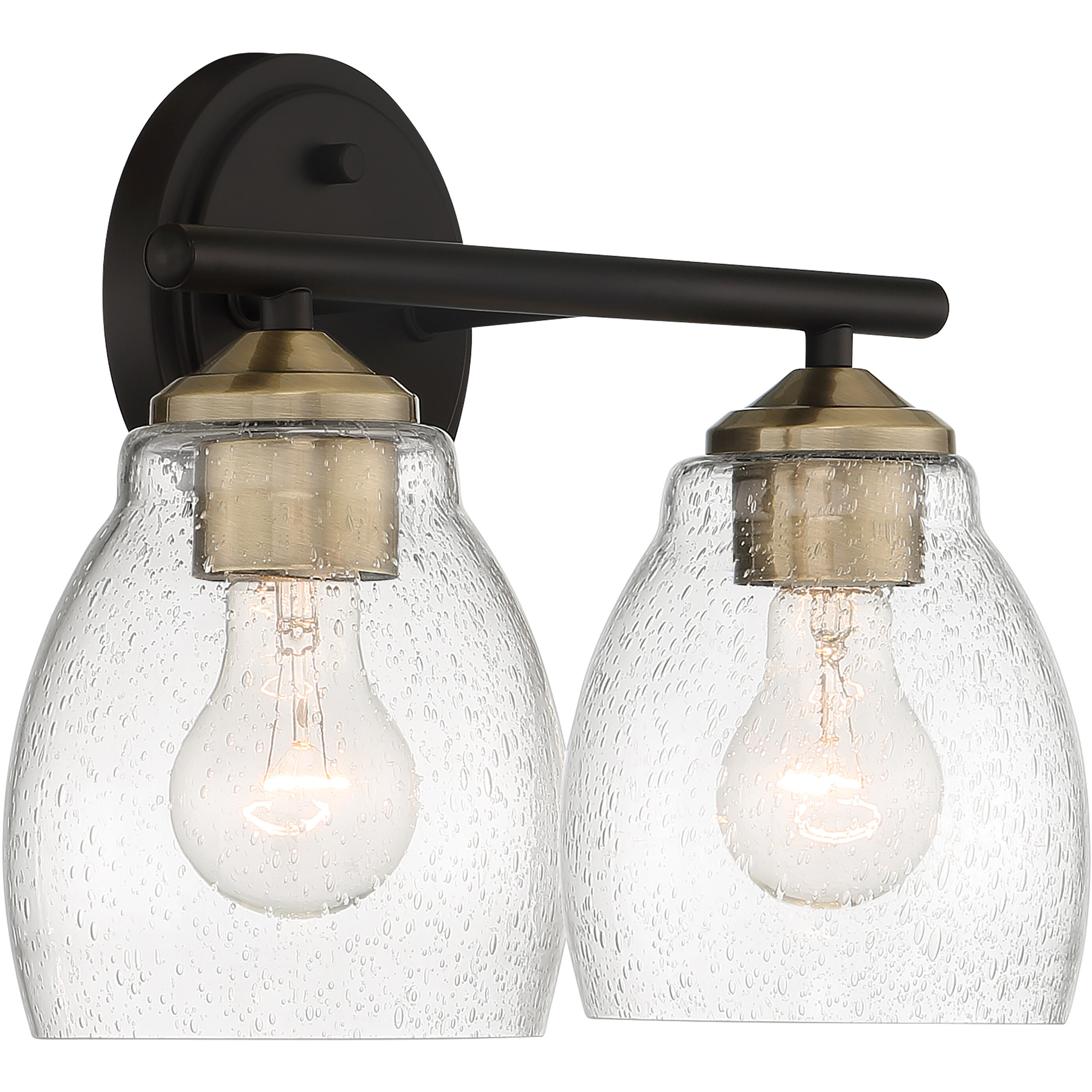 Winsley 2 Light 14 inch Coal And Stained Brass Bath Light Wall Light