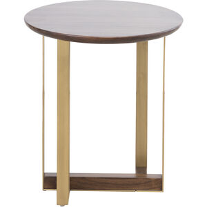 Crafton 24 X 21 inch Mahogany with Satin Brass Accent Table