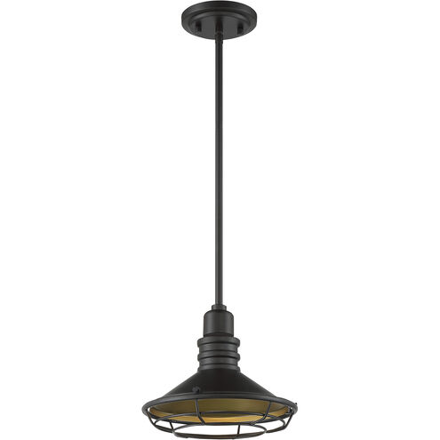 Blue Harbor 1 Light 10 inch Dark Bronze and Gold Pendant Ceiling Light