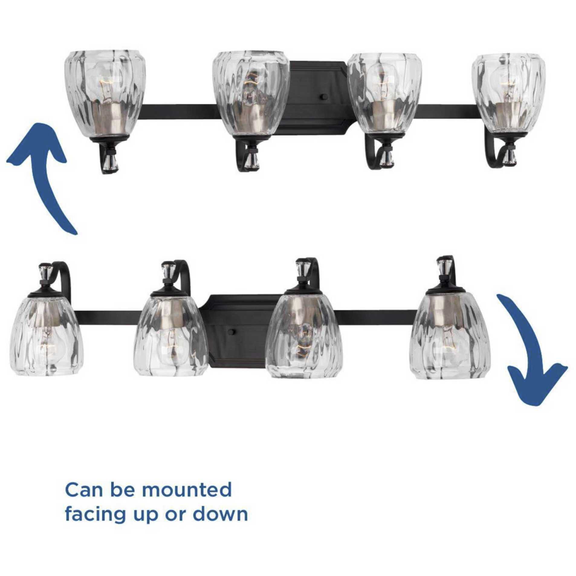 Anjoux 4 Light 32 inch Antique Bronze Bath Vanity Wall Light 