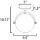 Duke 1 Light 9.5 inch Satin Nickel and Satin Brass Semi-Flush Mount Ceiling Light
