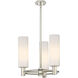 Crown Point 3 Light 18 inch Polished Nickel Pendant Ceiling Light in Matte White Glass