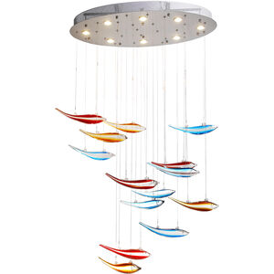 Fish 8 Light 36 inch Polished Chrome Hanging Fixture Ceiling Light