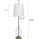 Cameron 32.5 inch 60 watt Antique Brass and Clear and White Table Lamp Portable Light