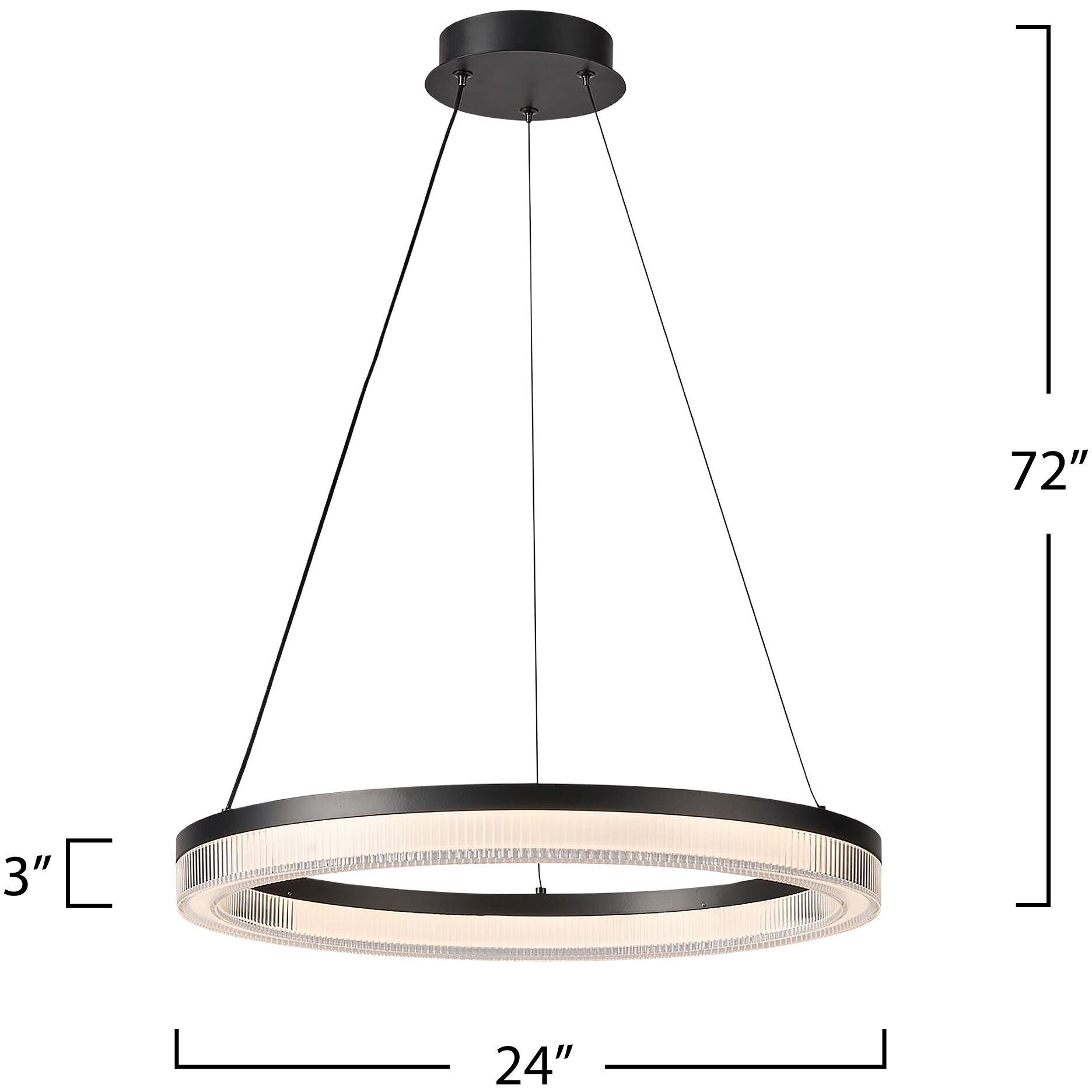 Ari LED 24 inch Black Pendant Ceiling Light