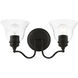 Moreland 2 Light 15 inch Black Vanity Sconce Wall Light