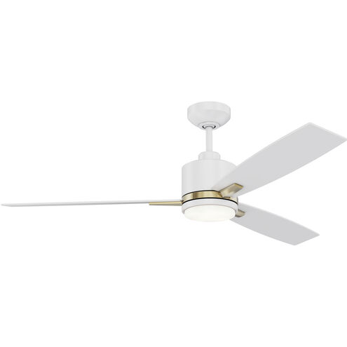 Nuvel 52 52 inch White and Oilcan Brass with White Blades Indoor Ceiling Fan